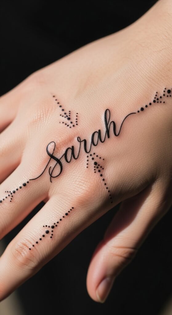 Name with Small Dot Pattern