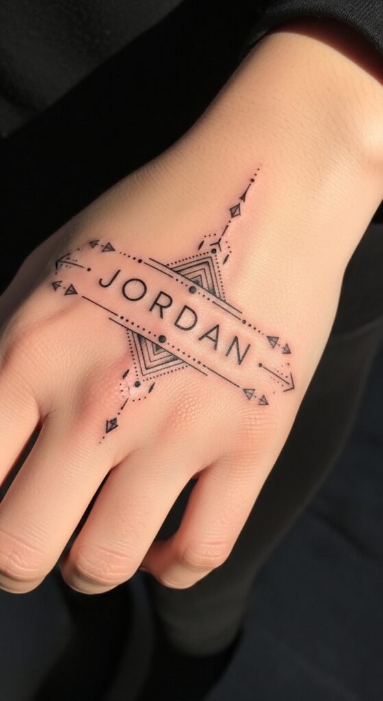 Name with Geometric Accent