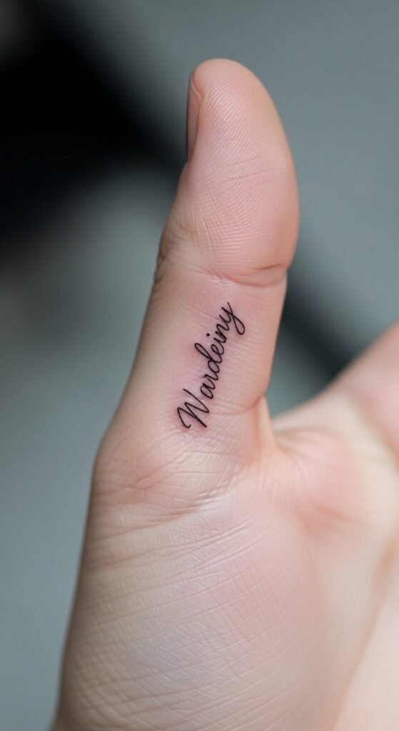 Tiny Name on Thumb