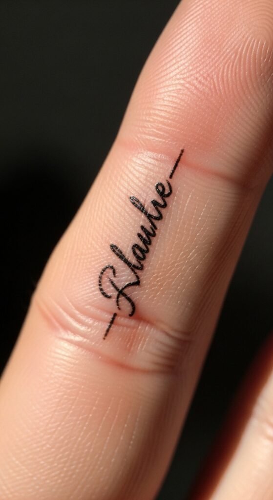 Vertical Name on Side of Finger