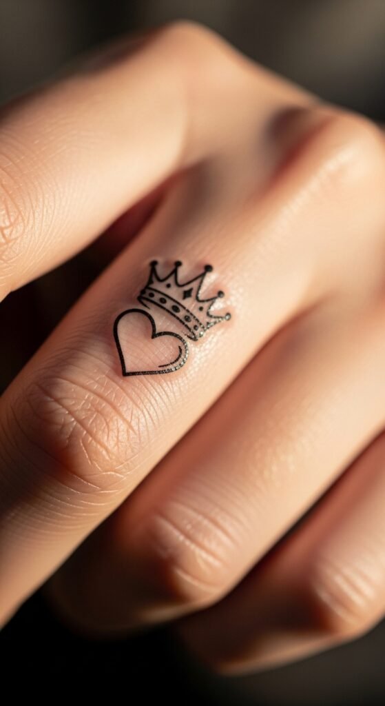 Heart and Crown on Finger