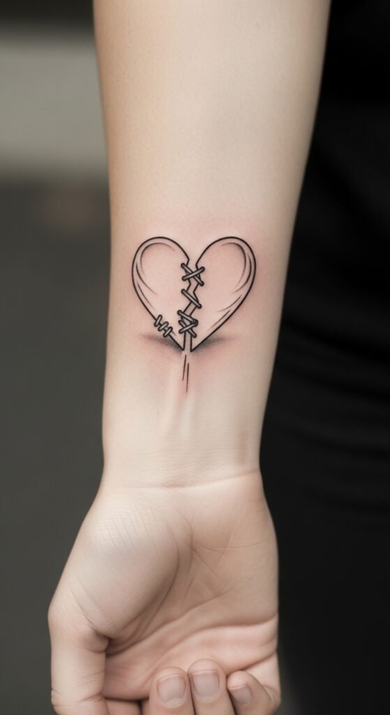 Broken Heart with Stitches