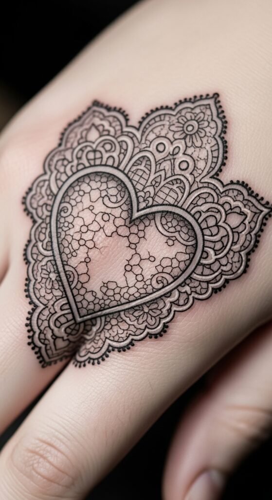 Heart with Lace Detail