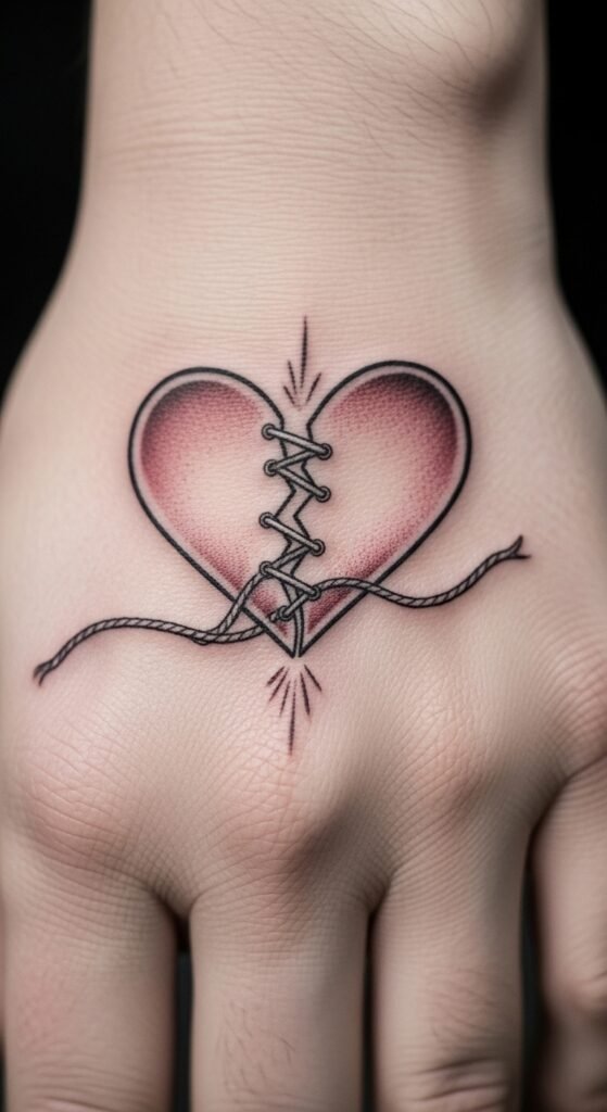 Broken Heart with Thread