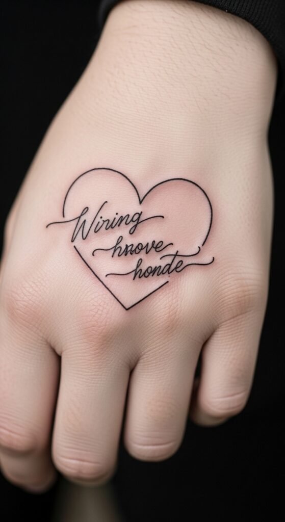 Heart with Script Words