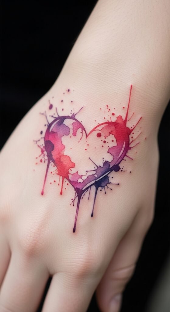Watercolor Heart Tattoo