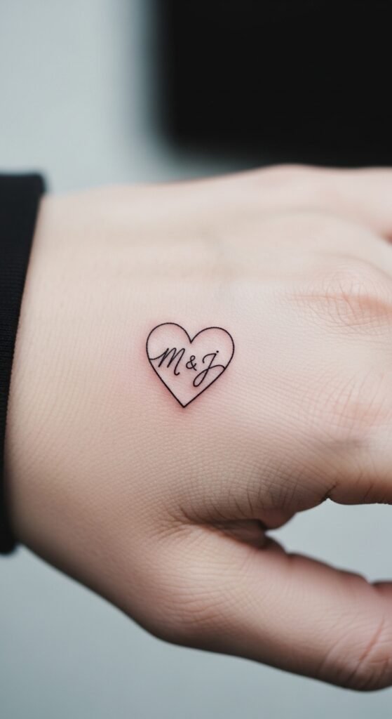 Minimalist Heart with Initials