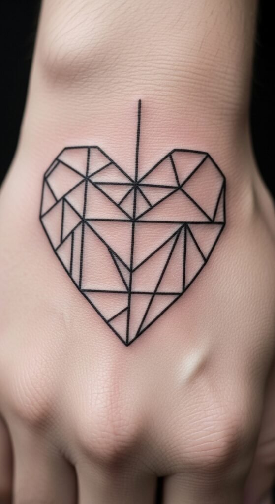 Geometric Heart Tattoo