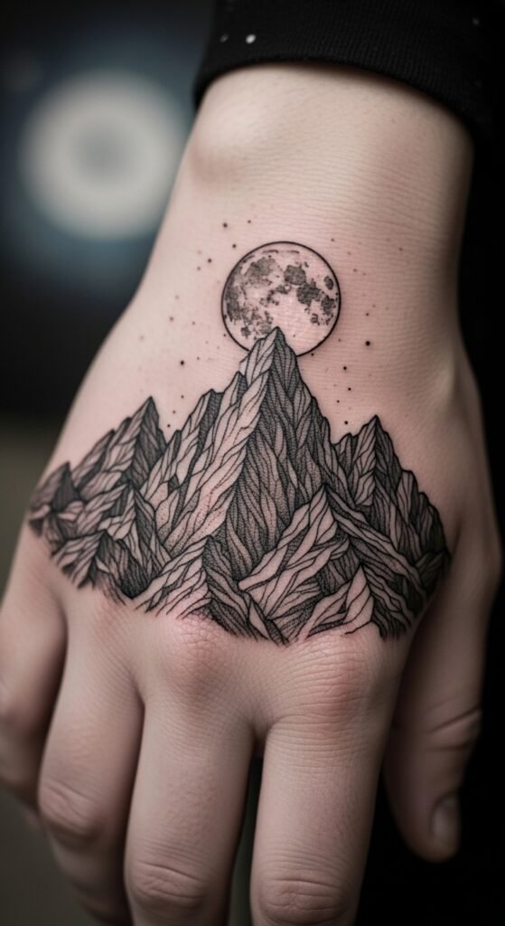 Moon with Mountain Range