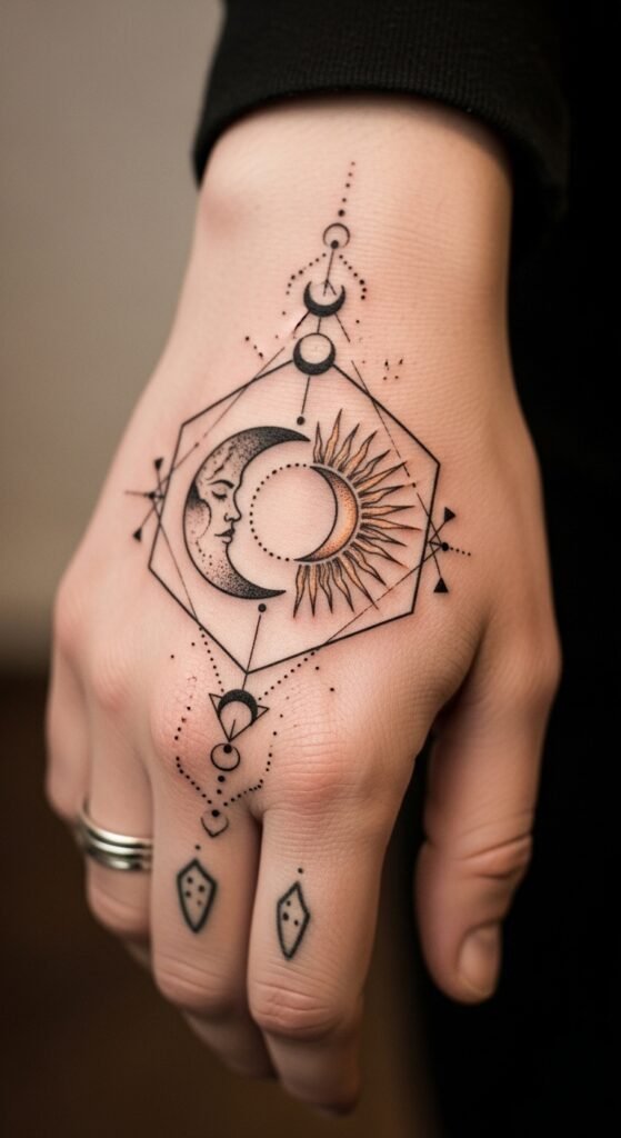 Geometric Moon with Sun