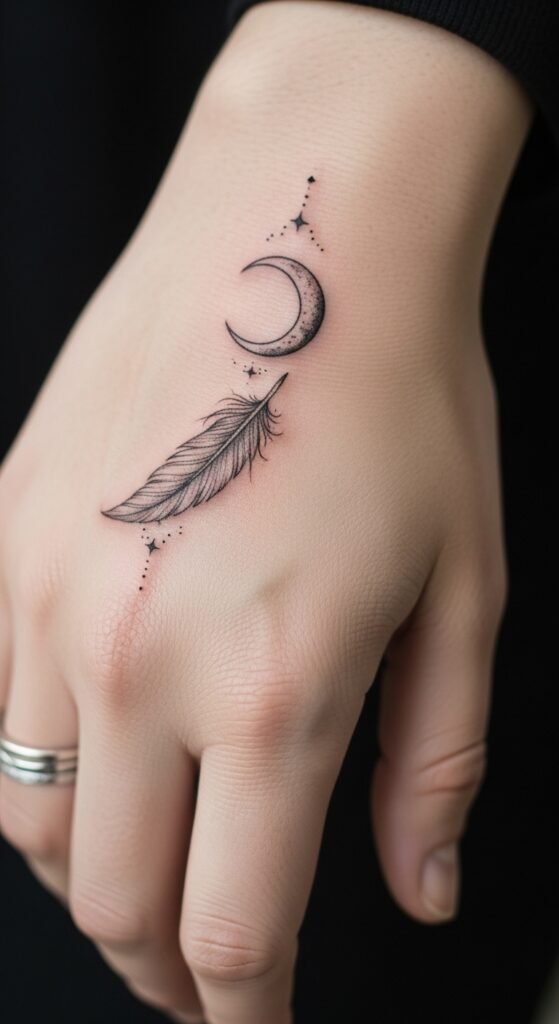 Moon with Feather