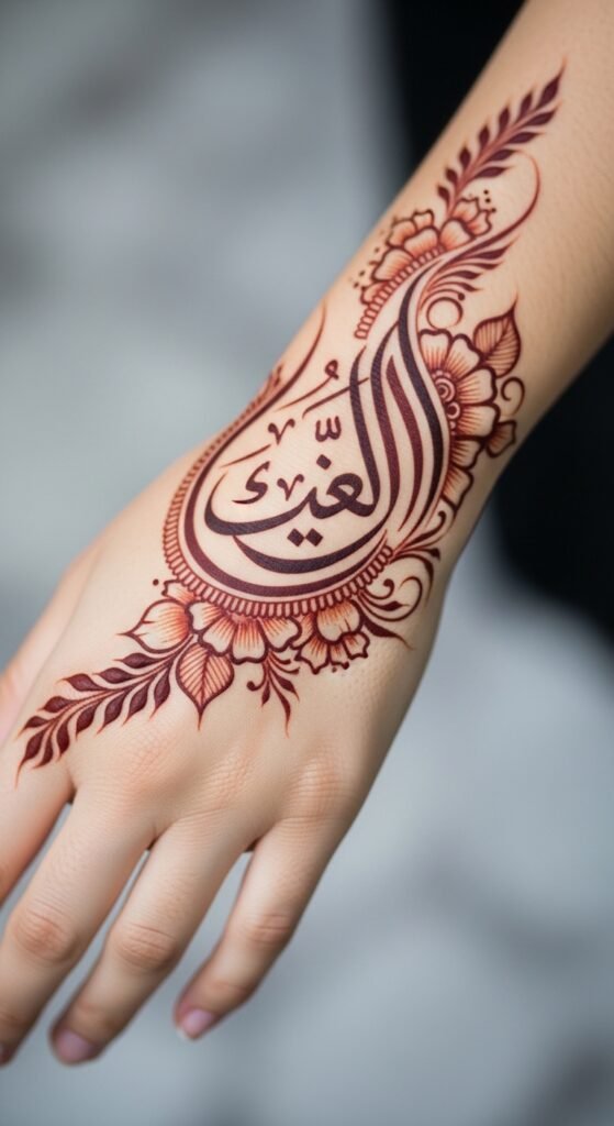 Arabic Calligraphy with Floral Accents