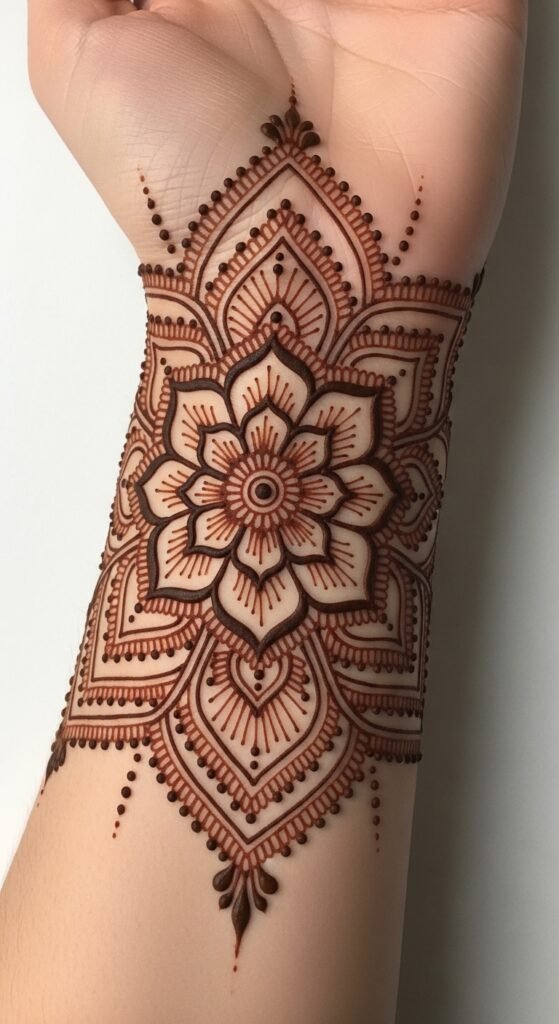 Mandala Flower Wrist Tattoo