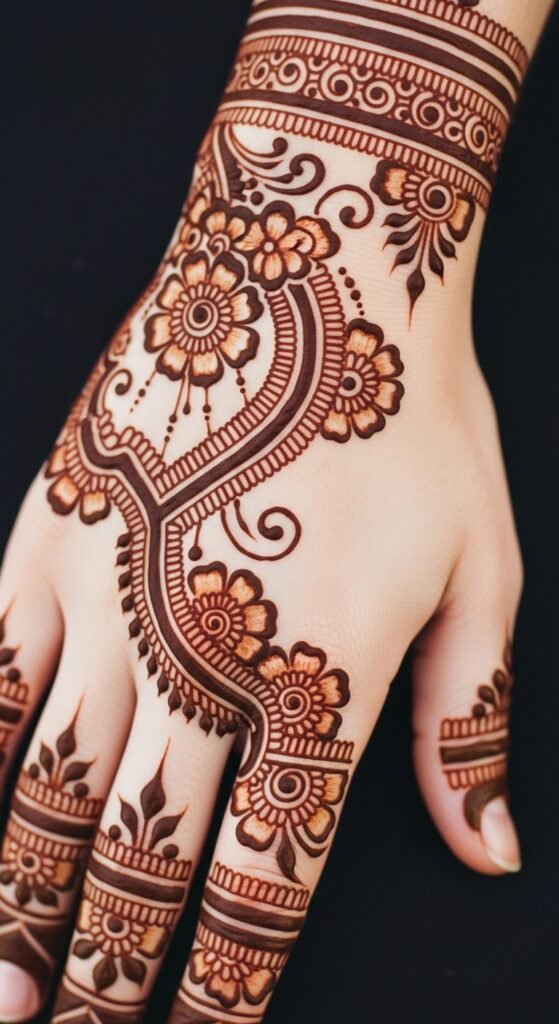 Arabic Floral Hand Tattoo