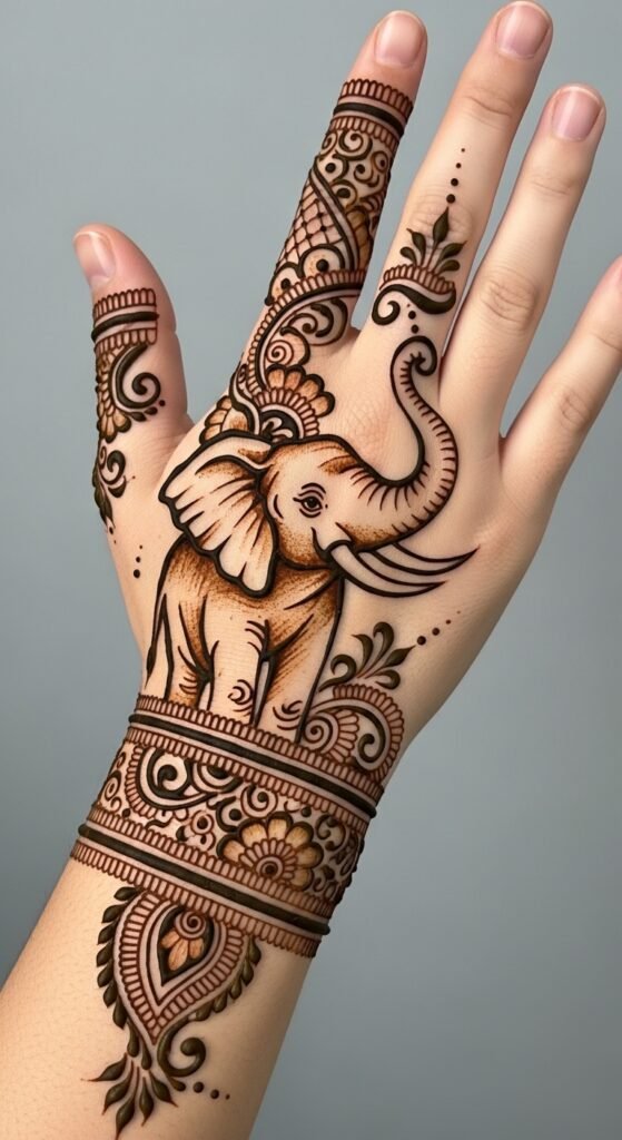 Elephant Design with Paisley Elements