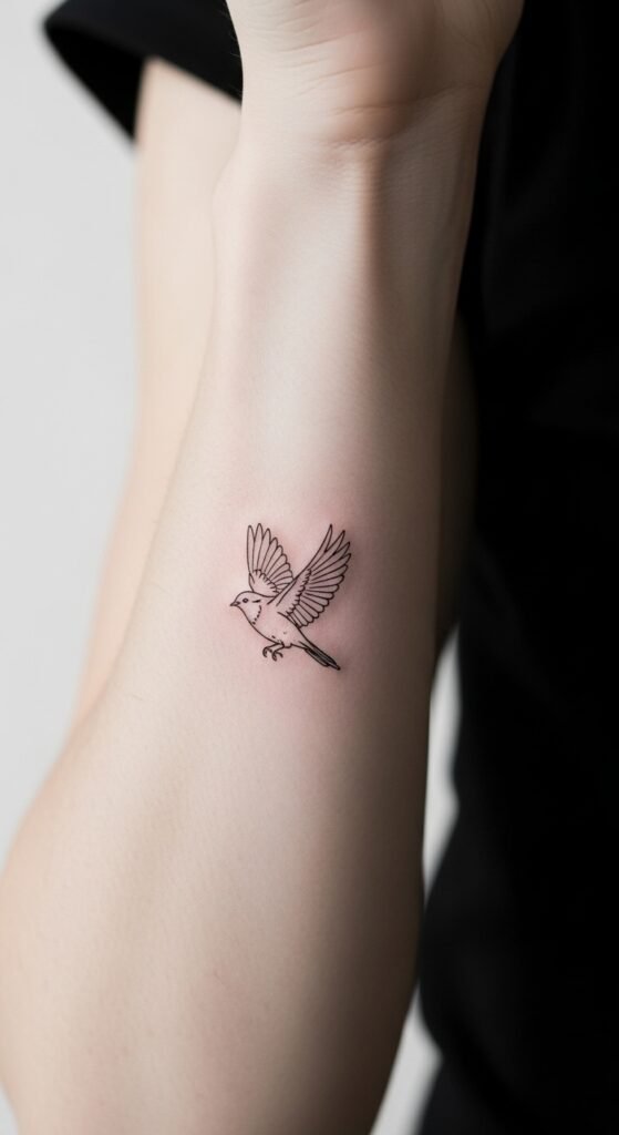 Minimalist Bird in Flight