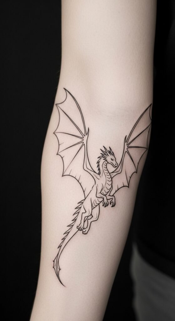 Flying Dragon Outline
