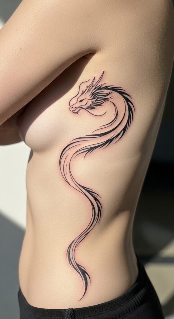 Dragon with Flowing Body