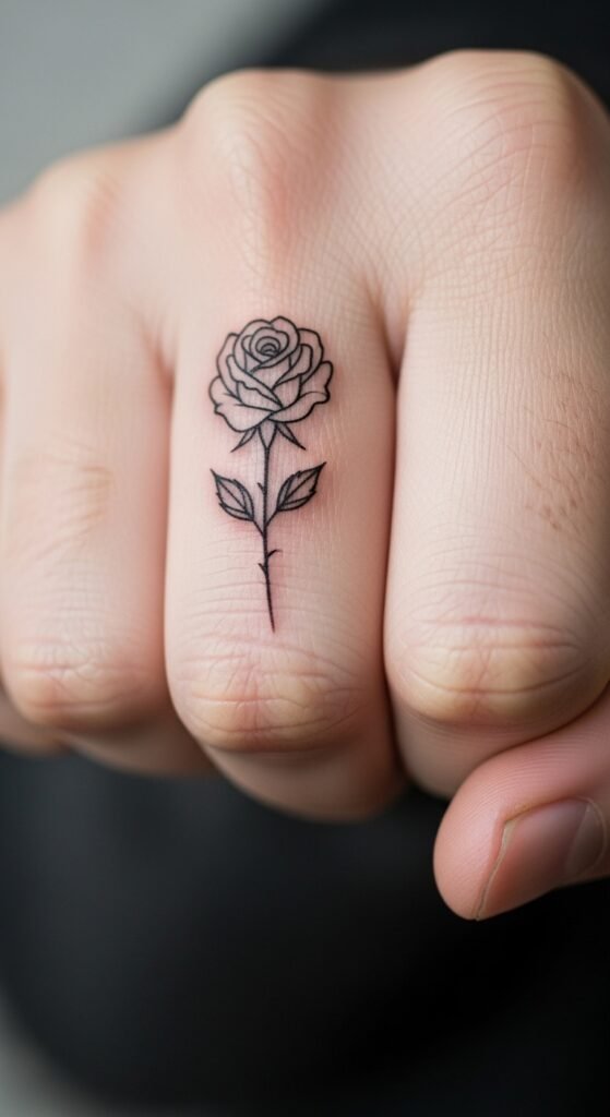 Knuckle Rose Tattoo