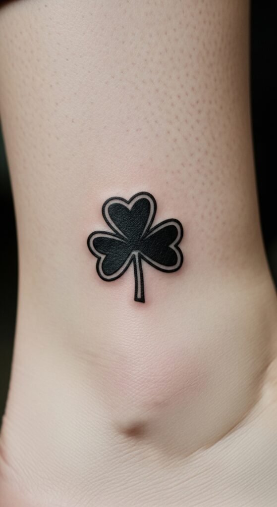 Minimal Shamrock Stamp Style