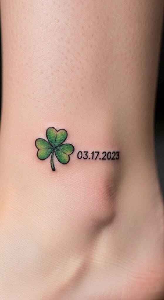 Minimal Shamrock With Date