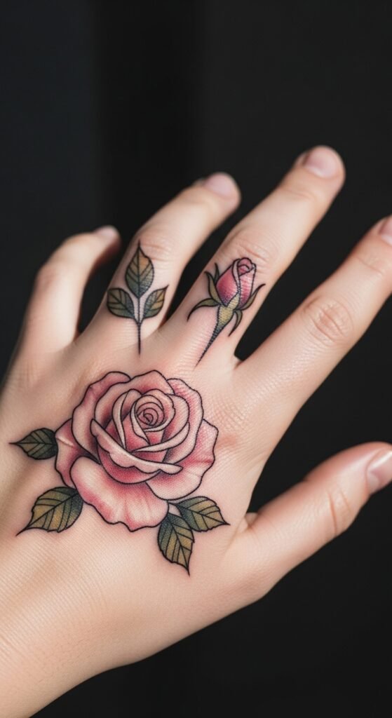 Rose Hand Tattoo