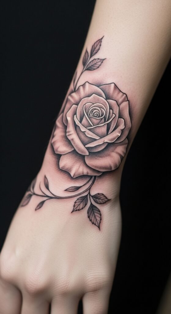 Rose With Vine Wrap Around Wrist