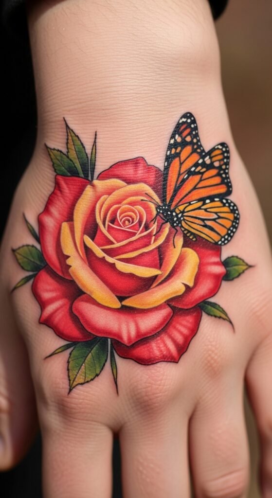 Rose and Butterfly Combination
