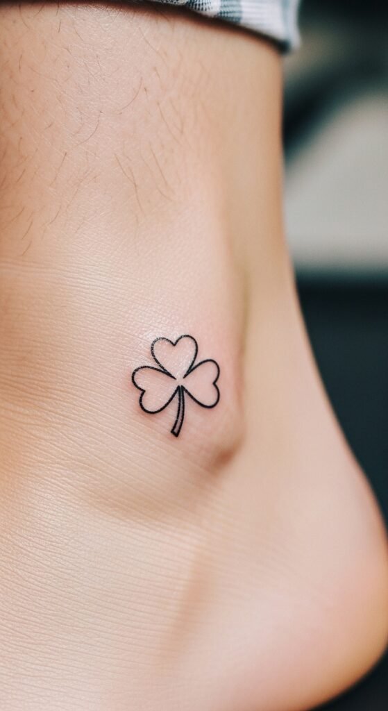 Tiny Shamrock With Dainty Outline