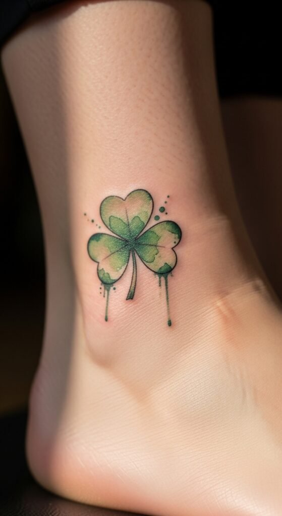 Watercolor-Style Green Shamrock