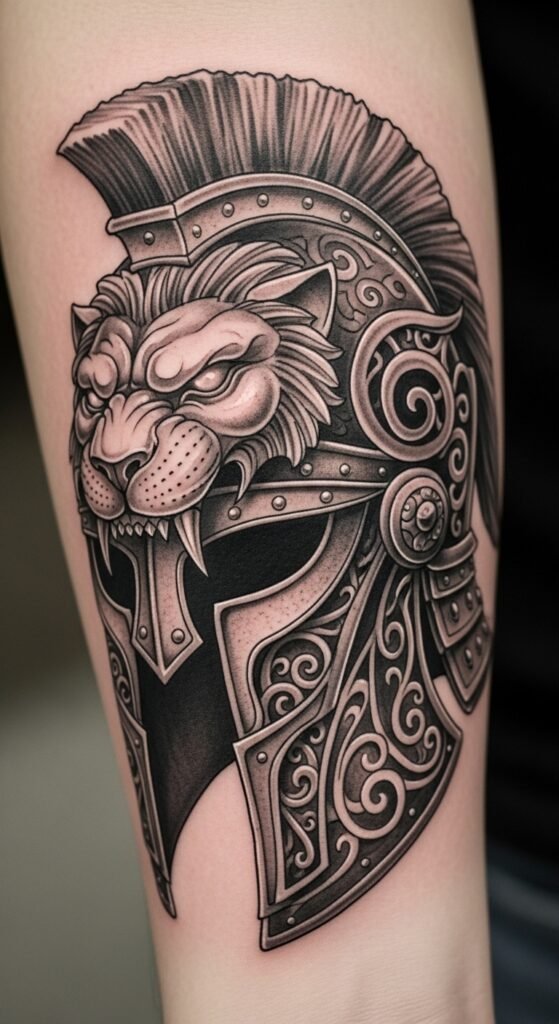 Warrior Helmet Tattoo