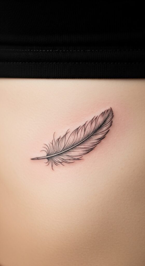 Tiny Feather on the Ribcage