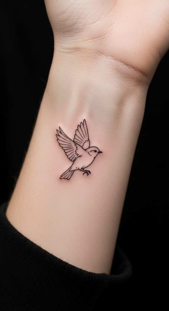 Small Bird in Flight on the Wrist