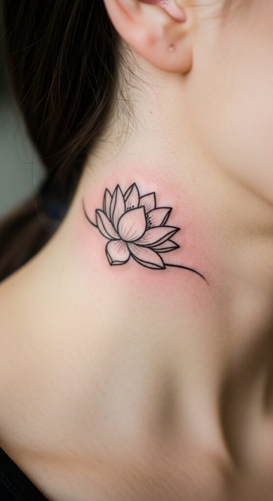 Small Lotus Flower on the Side of the Neck