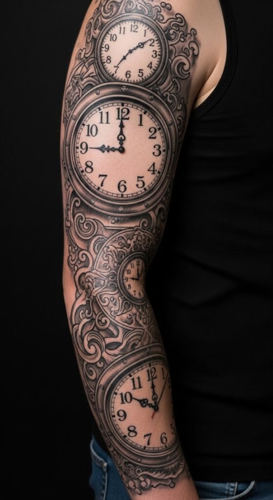Clock and Time Tattoo