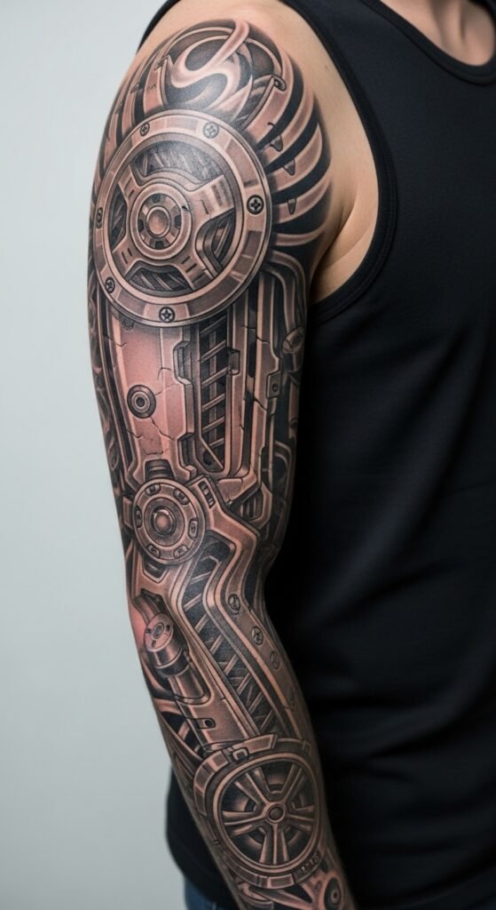 Mechanical Arm Tattoo