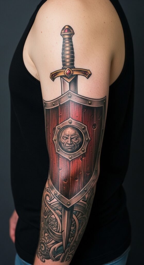Sword and Shield Tattoo