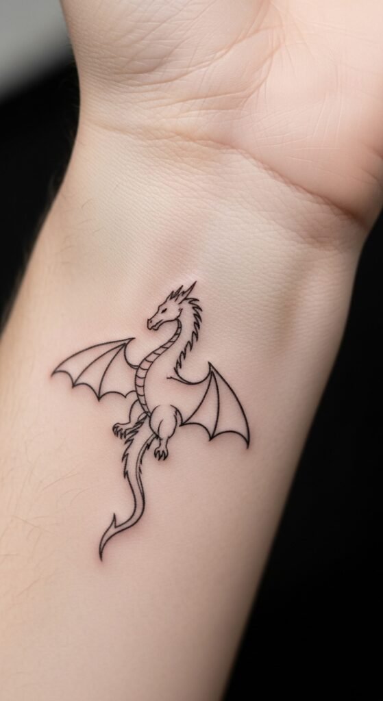Minimalist Dragon Outline