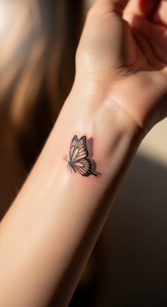 Delicate Butterfly on the Wrist
