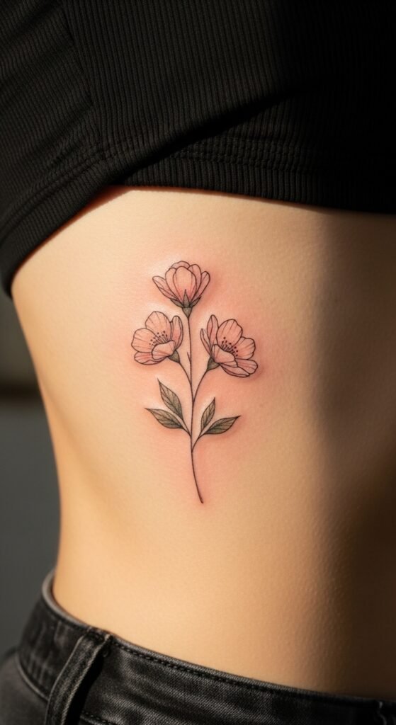 Tiny Flower on the Side of the Ribcage
