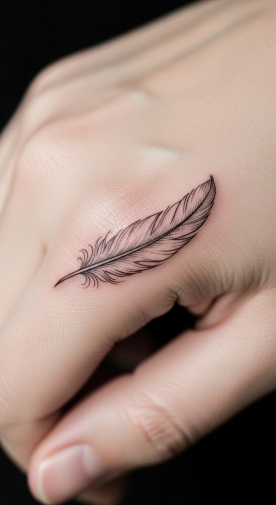 Tiny Feather on the Side of the Hand