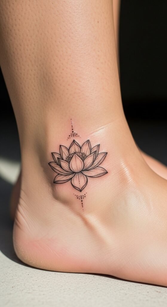 Delicate Lotus on the Ankle