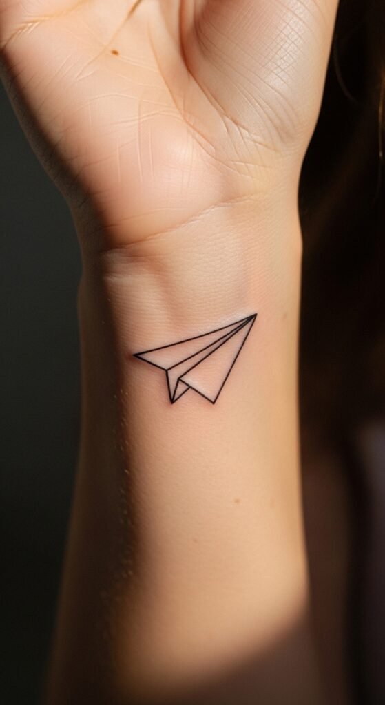 Tiny Paper Airplane on the Wrist