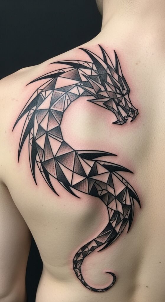 Geometric Dragon Design
