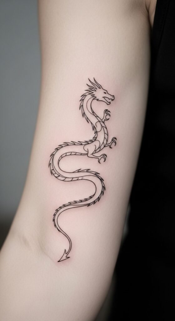 Minimalist Dragon Tattoo