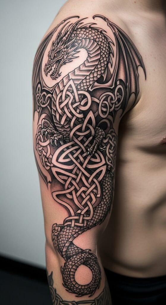 Dragon with Celtic Knots
