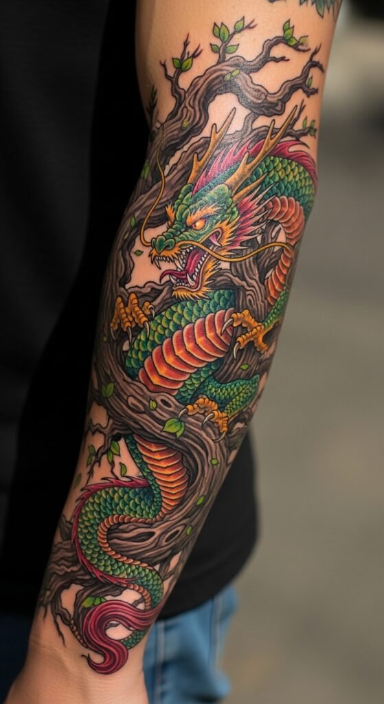 Dragon Climbing a Tree