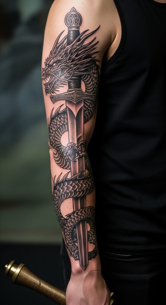 Dragon Wrapped Around a Sword