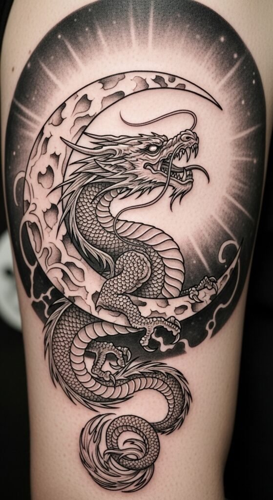 Dragon and Crescent Moon