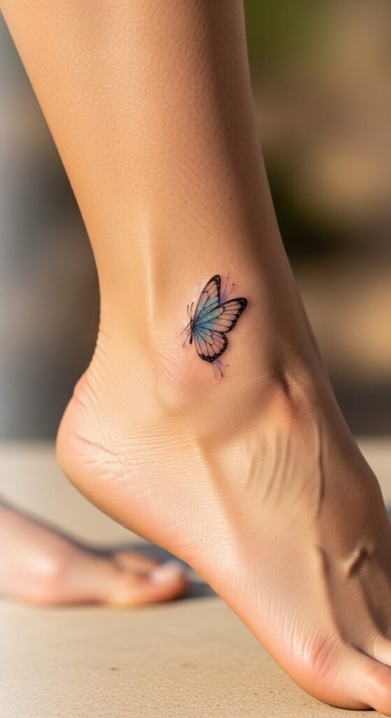 Butterfly Ankle Tattoo
